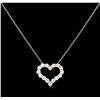 Image 1 : 0.96ctw Diamond Heart Pendant With Chain - 14KT White Gold