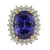 Image 2 : 14KT White Gold GIA Certified 22.13ct Tanzanite and Diamond Ring