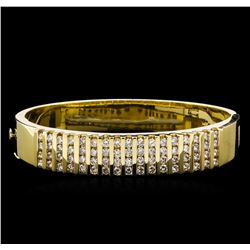 4.20ctw Diamond Bangle Bracelet - 14KT Yellow Gold