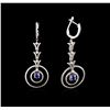 Image 2 : 14KT White Gold 1.46ctw Tanzanite and Diamond Earrings
