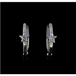 14KT White Gold 0.04ctw Diamond Earrings