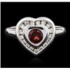 Image 2 : 14KT White Gold 0.50ct Garnet and Diamond Ring