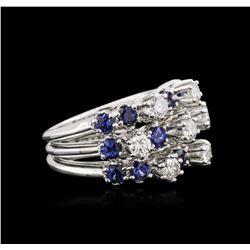 14KT White Gold 3.08ctw Sapphire and Diamond Ring