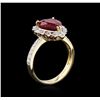 Image 3 : 4.38ct Ruby and Diamond Ring - 14KT Yellow Gold
