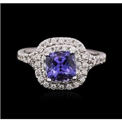 14KT White Gold 1.47ct Tanzanite and Diamond Ring