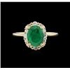 Image 2 : 1.88ct Emerald and Diamond Ring - 14KT Yellow Gold