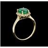 Image 3 : 1.88ct Emerald and Diamond Ring - 14KT Yellow Gold