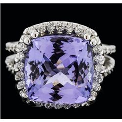 14KT White Gold 9.07ct Tanzanite and Diamond Ring