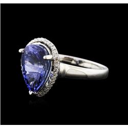 14KT White Gold 3.51ct Tanzanite and Diamond Ring