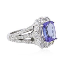 14KT White Gold 2.38ct Tanzanite and Diamond Ring