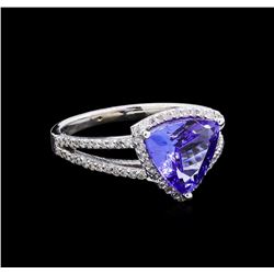 2.24ct Tanzanite and Diamond Ring - 14KT White Gold