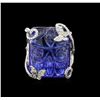 Image 2 : 46.32ct Tanzanite and Diamond Ring - 18KT White Gold