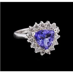 2.01ct Tanzanite and Diamond Ring - 14KT White Gold