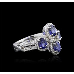 14KT White Gold 1.90ctw Sapphire and Diamond Ring