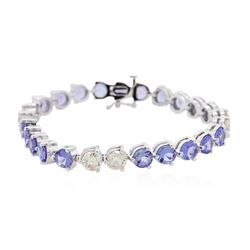 14KT White Gold 14.60ctw Tanzanite and Diamond Bracelet