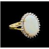 Image 1 : 2.82ct Opal and Diamond Ring - 18KT Yellow Gold