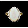 Image 4 : 2.82ct Opal and Diamond Ring - 18KT Yellow Gold