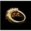 Image 3 : 4.00ctw Orange Sapphire and Diamond Ring - 14KT Yellow Gold