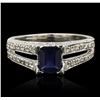 Image 2 : 14KT White Gold 1.00ct Sapphire and Diamond Ring