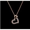 Image 1 : 14KT Rose Gold 0.30ctw Diamond Pendant With Chain