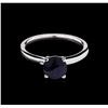 Image 2 : 1.22ct Blue Sapphire Ring- 14KT White Gold