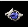 Image 2 : 14KT White Gold 2.45ct Tanzanite and Diamond Ring