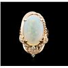 Image 1 : 14KT Rose Gold 10.21ct Opal and Diamond Ring