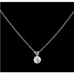 0.57ct Diamond Pendant With Chain - 14KT White Gold