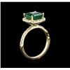 Image 3 : 2.71ct Emerald and Diamond Ring - 14KT Yellow Gold