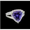 Image 1 : 4.63ct Tanzanite and Diamond Ring - 14KT White Gold