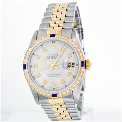 Rolex 14KT Two-Tone Sapphire And Diamond DateJust Men's Watch