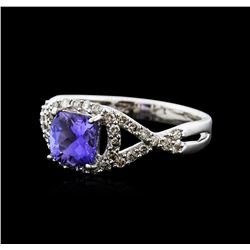 14KT White Gold 1.22ct Tanzanite and Diamond Ring