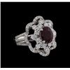 Image 1 : 1.62ct Ruby and Diamond Ring - 18KT White Gold