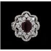 Image 2 : 1.62ct Ruby and Diamond Ring - 18KT White Gold