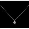 Image 2 : 1.14ctw Diamond Pendant With Chain - 14KT White Gold