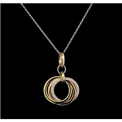 0.28ctw Diamond Pendant With Chain - 14KT Rose Gold