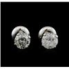 Image 1 : 1.33ctw Diamond Solitaire Earrings - 14KT White Gold