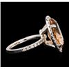 Image 3 : 14KT White Gold 5.34ct Orange Tourmaline and Diamond Ring