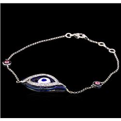 0.20ctw Diamond Evil Eye Bracelet - 18KT White Gold