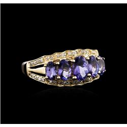 14KT Yellow Gold 2.22ctw Tanzanite and Diamond Ring