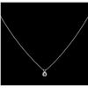 Image 2 : 0.71ct Diamond Pendant With Chain - 14KT White Gold