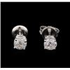 Image 1 : 1.09ctw Diamond Solitaire Earrings - 14KT White Gold