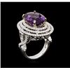 Image 5 : 14KT Two-Tone Gold 8.70ct Amethyst and Diamond Ring