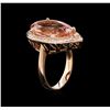 Image 4 : 7.58ct Morganite and Diamond Ring - 14KT Rose Gold