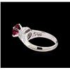 Image 3 : 1.25ct Ruby and Diamond Ring - 18KT White Gold