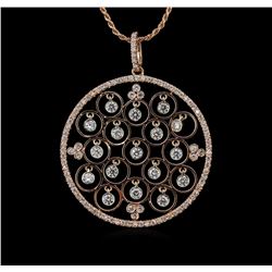 1.36ctw Diamond Pendant With Chain - 14KT Rose Gold