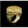 Image 3 : 14KT Yellow Gold 0.43ctw Diamond Coin Ring