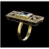 Image 4 : 2.70ct Blue Topaz and Diamond Ring - 18KT Yellow Gold