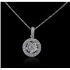 Image 1 : 14KT White Gold 1.07ctw Diamond Pendant With Chain