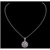 Image 2 : 14KT White Gold 1.07ctw Diamond Pendant With Chain